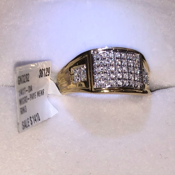 10k solid gold men engagement wedding ring real gold real diamond free appraisal - Picture 4 of 7